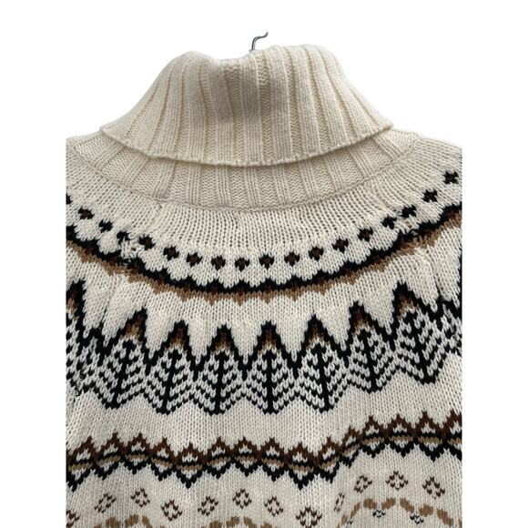 Barbour Mersea Fair Isle Sweater Turtleneck Wool Blend Women’s Size 4 - Picture 6 of 8